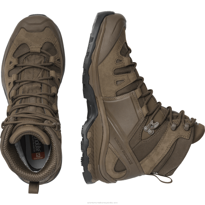 Women\'s Forces Shoes - Quest 4D Gore-Tex Forces 2 En V42L805 Salomon Earth Brown - Salomon shoes