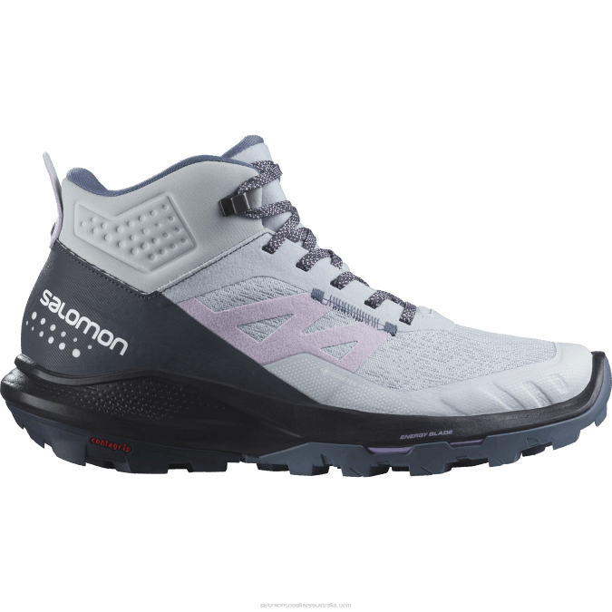 Women's Hiking Boots - Outpulse Mid Gore-Tex V42L1114 Salomon Arctic Ice/India Ink/Orchid Bloom - Salomon shoes