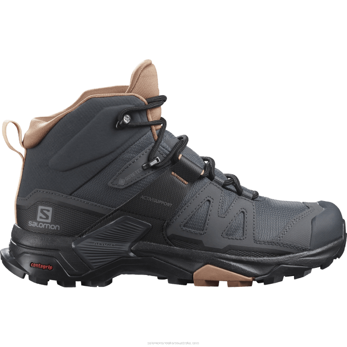 Women's Hiking Boots - X Ultra 4 Mid Gore-Tex V42L1133 Salomon Ebony/Mocha Mousse/Almond Cream - Salomon Australia