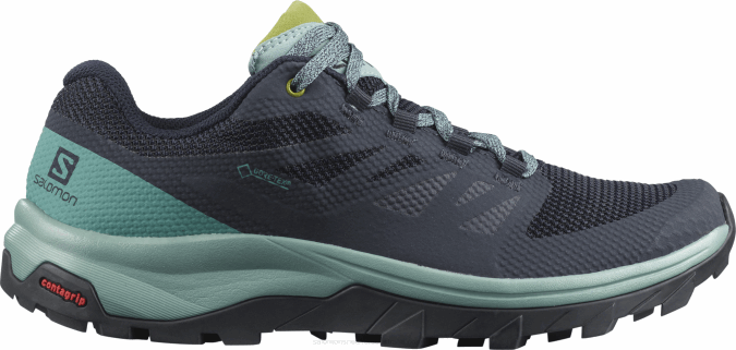 Women's Hiking Shoes - Outline Gore-Tex V42L1147 Salomon Trellis/Navy Blazer/Guacamole - Salomon shoes