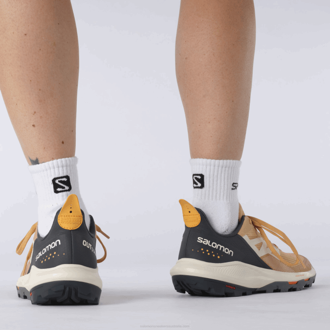 Women\'s Hiking Shoes - Outpulse V42L1281 Salomon Fenugreek/Ebony/Blazing Orange - Salomon sneakers Australia