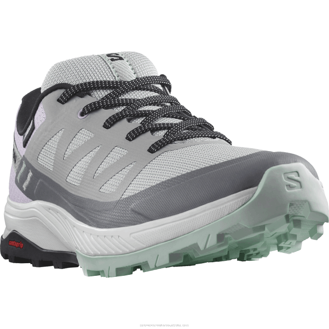 Women\'s Hiking Shoes - Outrise Clima Waterproof V42L1145 Salomon Quarry/Orchid Bloom/Yucca - Salomon Australia
