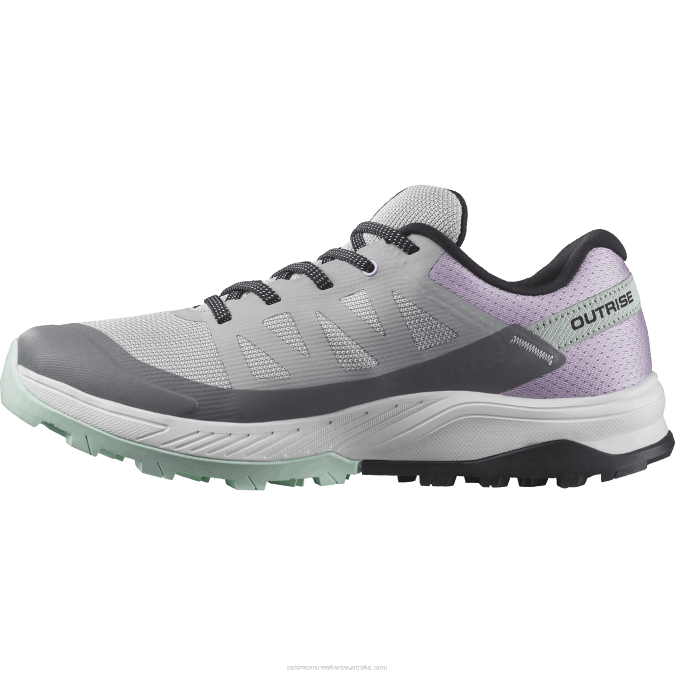 Women\'s Hiking Shoes - Outrise Clima Waterproof V42L1145 Salomon Quarry/Orchid Bloom/Yucca - Salomon Australia