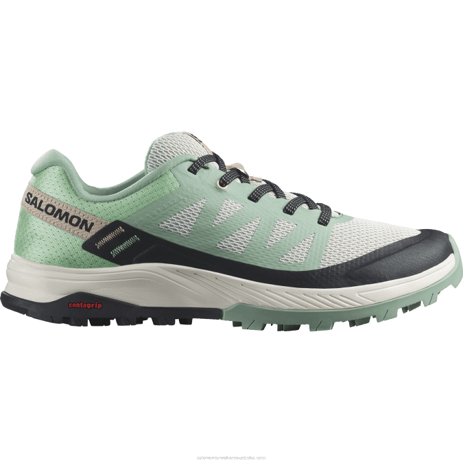 Women's Hiking Shoes - Outrise V42L1279 Salomon Granite Green/Green Ash/Tender Peach - Salomon shoes