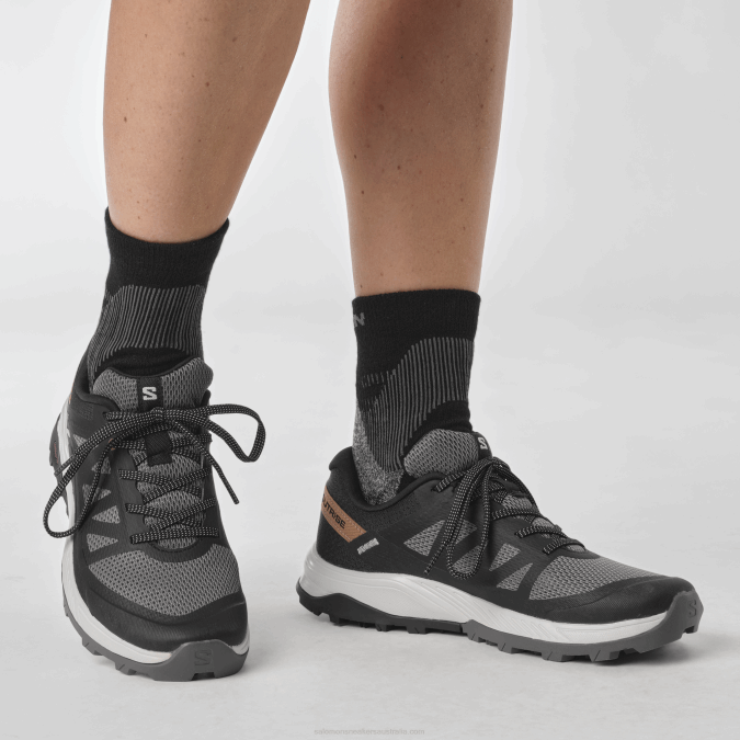 Women\'s Hiking Shoes - Outrise V42L1280 Salomon Plum Kitten/Black/Coral Gold - Salomon Australia