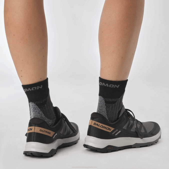 Women\'s Hiking Shoes - Outrise V42L1280 Salomon Plum Kitten/Black/Coral Gold - Salomon Australia