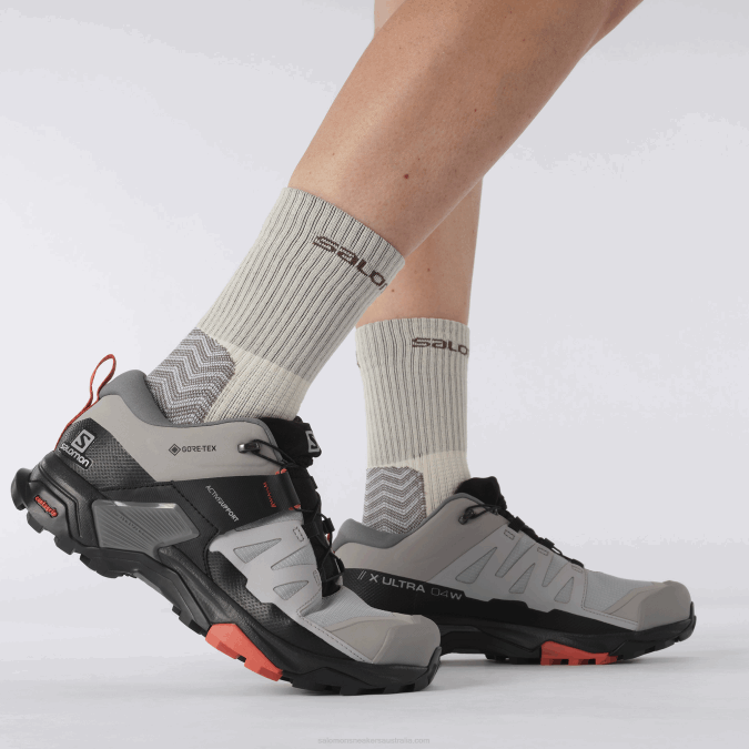 Women\'s Hiking Shoes - X Ultra 4 Wide Gore-Tex V42L739 Salomon Alloy/Quiet Shade/Burnt Sienna - Salomon sneakers Australia