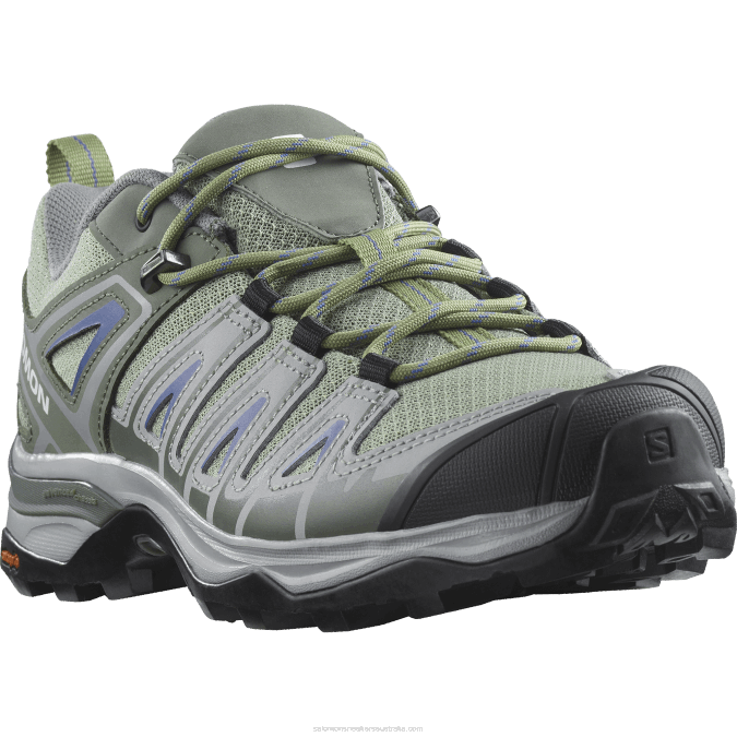 Women\'s Hiking Shoes - X Ultra Pioneer Aero V42L1121 Salomon Oil Green/Castor Gray/Amparo Blue - Salomon Australia