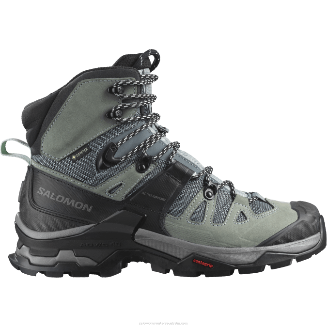 Women's Leather Hiking Boots - Quest 4 Gore-Tex V42L1129 Salomon Slate/Trooper/Opal Blue - Salomon shoes