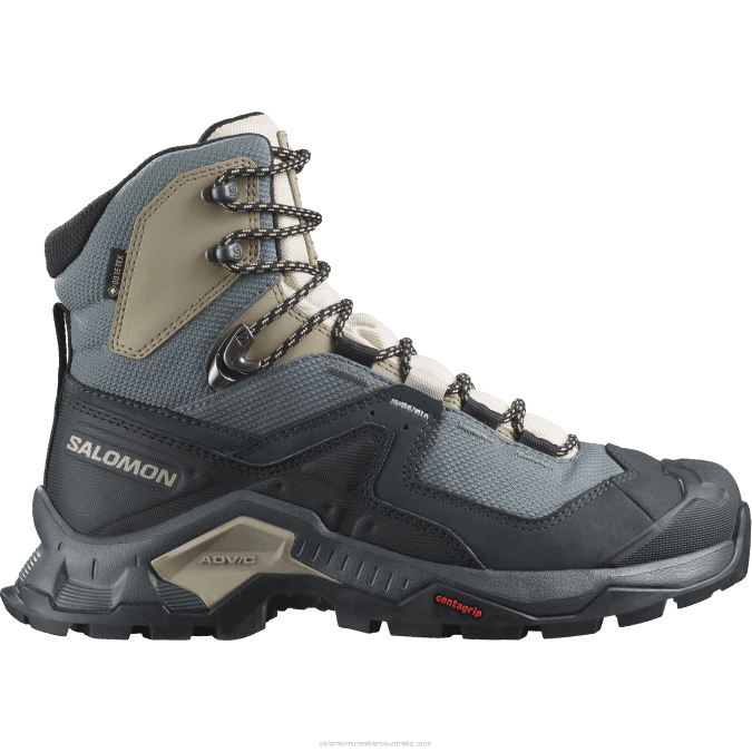 Women's Leather Hiking Boots - Quest Element Gore-Tex V42L1136 Salomon Ebony/Rainy Day/Stormy Weather - Salomon Australia