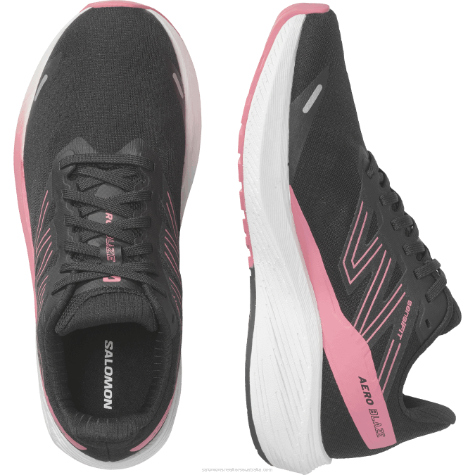 Women\'s Running Shoes - Aero Blaze V42L741 Salomon Black/White/Tea Rose - Salomon Australia