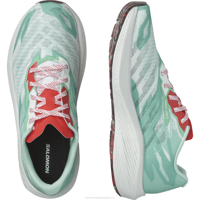 Women\'s Running Shoes - Aero Volt V42L752 Salomon Yucca/White/Poppy Red - Salomon shoes