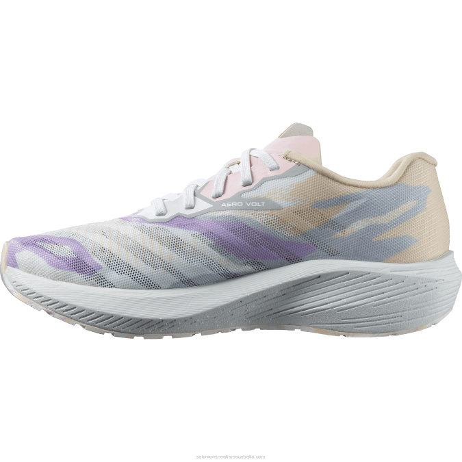Women\'s Running Shoes - Aero Volt V42L754 Salomon Tender Peach/Pearl Blue/White - Salomon sneakers Australia