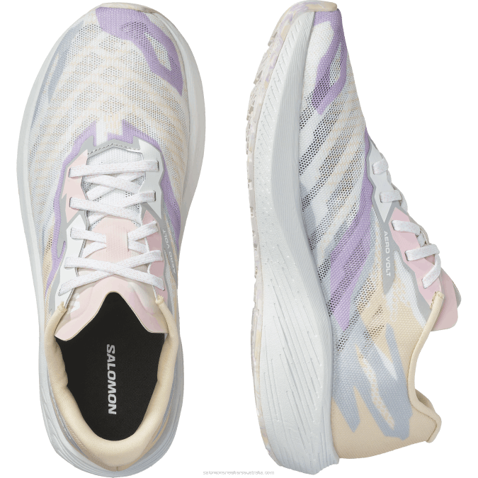 Women\'s Running Shoes - Aero Volt V42L754 Salomon Tender Peach/Pearl Blue/White - Salomon sneakers Australia