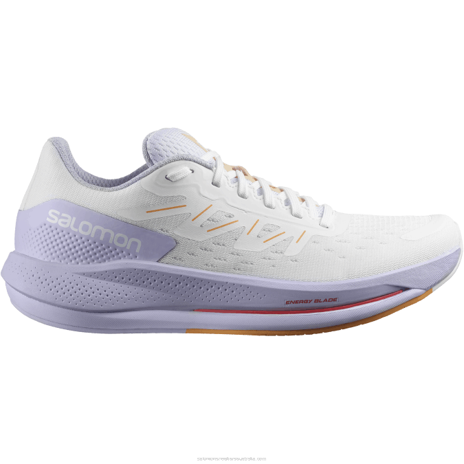 Women's Running Shoes - Spectur V42L747 Salomon White/Purple Heather/Blazing Orange - Salomon Australia