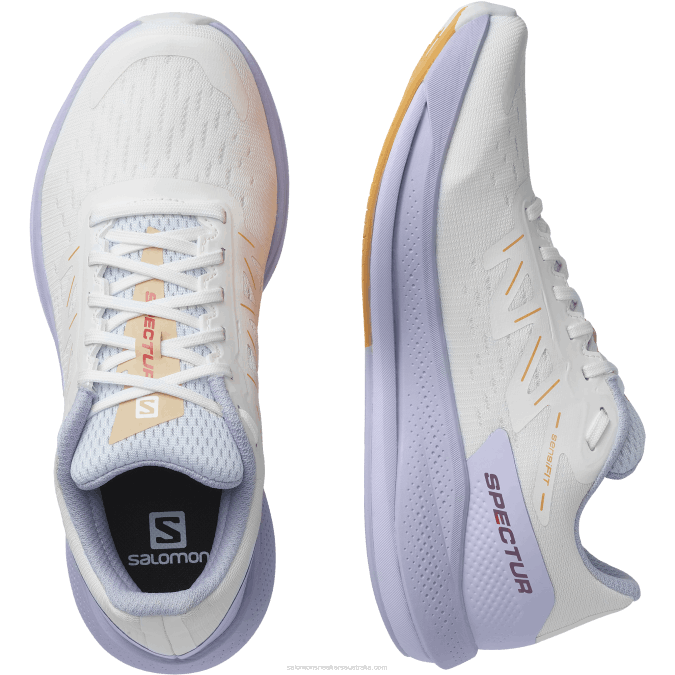 Women\'s Running Shoes - Spectur V42L747 Salomon White/Purple Heather/Blazing Orange - Salomon Australia