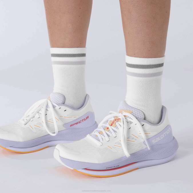Women\'s Running Shoes - Spectur V42L747 Salomon White/Purple Heather/Blazing Orange - Salomon Australia
