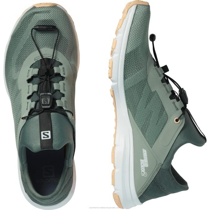 Women\'s Sandals - Amphib Bold 2 V42L791 Salomon Green Milieu/Balsam Green/Almond Cream - Salomon Australia