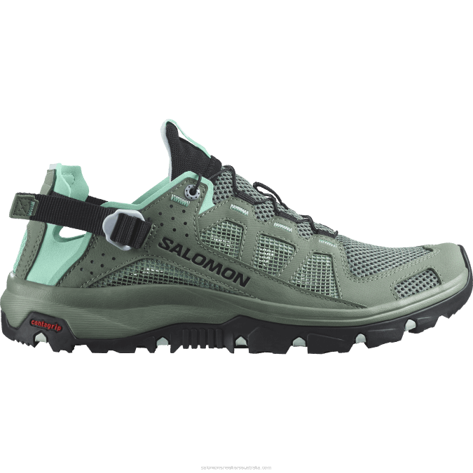 Women's Water Shoes - Techamphibian 5 V42L787 Salomon Laurel Wreath/Arctic Ice/Marine Blue - Salomon shoes