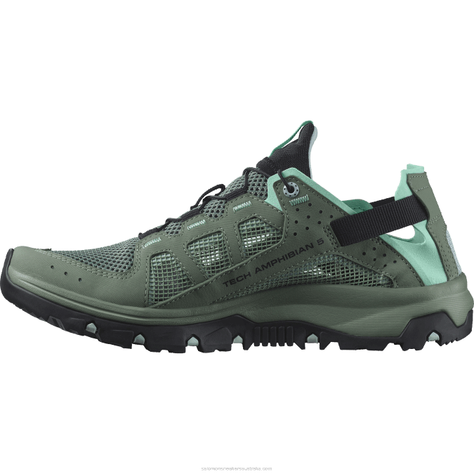 Women\'s Water Shoes - Techamphibian 5 V42L787 Salomon Laurel Wreath/Arctic Ice/Marine Blue - Salomon shoes