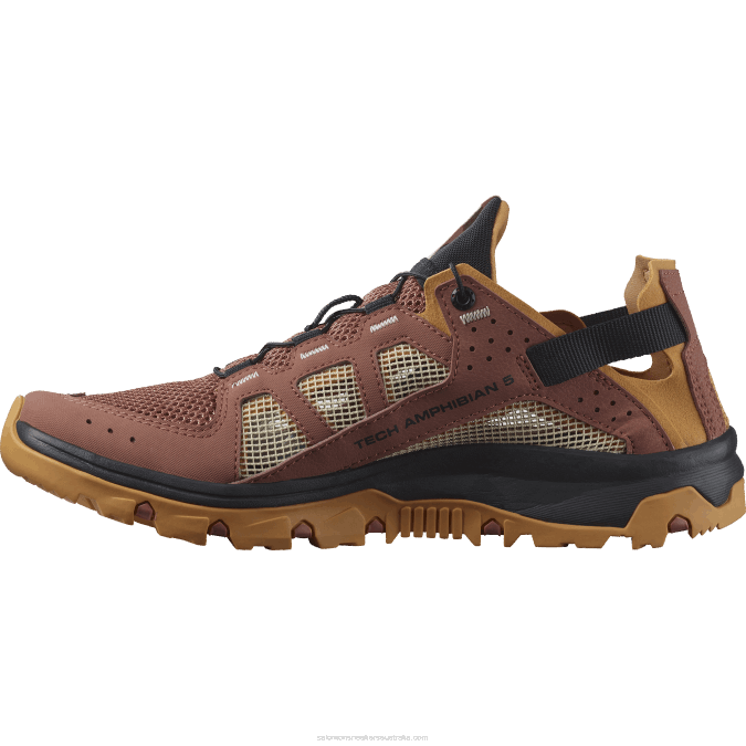 Women\'s Water Shoes - Techamphibian 5 V42L789 Salomon Cedar Wood/Buckskin/Rose Cloud - Salomon sneakers Australia