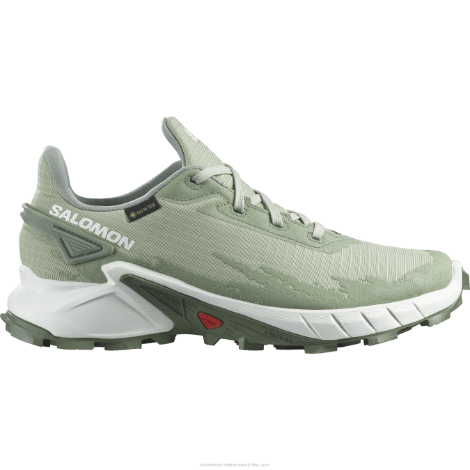 Women's Running Shoes - Alphacross 4 Gore-Tex V42L1531 Salomon Desert Sage/White/Laurel Wreath - Salomon sneakers Australia