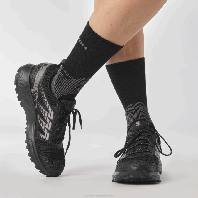 Women\'s Running Shoes - Wander V42L1546 Salomon Black/Plum Kitten/Gull - Salomon sneakers Australia