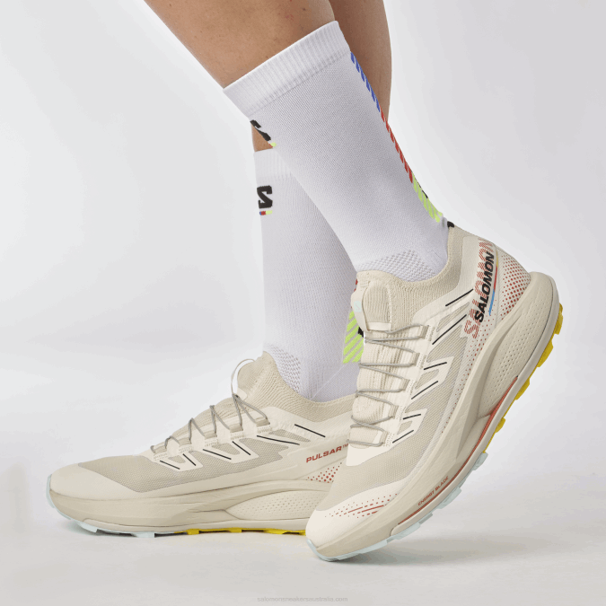 Women\'s Trail Running Shoes - Pulsar Trail Pro 2 V42L1494 Salomon Rainy Day/Hot Sauce/Freesia - Salomon Australia