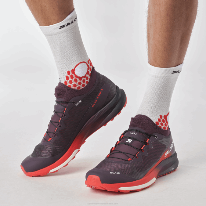 Women\'s Trail Running Shoes - S/Lab Ultra 3 V42L1508 Salomon Plum Perfect/Fiery Red/White - Salomon shoes