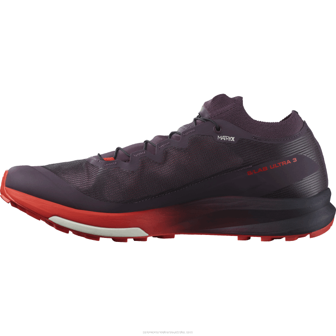 Women\'s Trail Running Shoes - S/Lab Ultra 3 V42L1508 Salomon Plum Perfect/Fiery Red/White - Salomon shoes