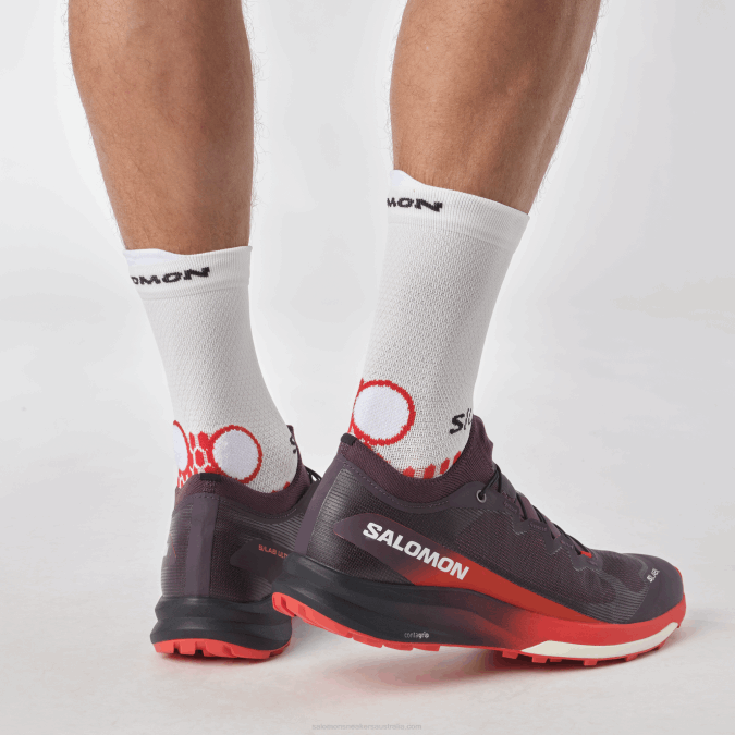 Women\'s Trail Running Shoes - S/Lab Ultra 3 V42L1508 Salomon Plum Perfect/Fiery Red/White - Salomon shoes