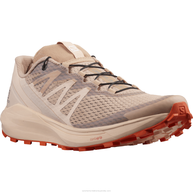 Women\'s Trail Running Shoes - Sense Ride 4 V42L1536 Salomon Sirocco/Peachy Keen/Red Orange - Salomon Australia