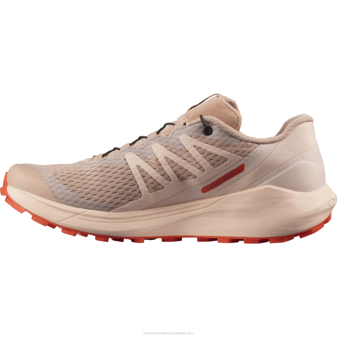 Women\'s Trail Running Shoes - Sense Ride 4 V42L1536 Salomon Sirocco/Peachy Keen/Red Orange - Salomon Australia