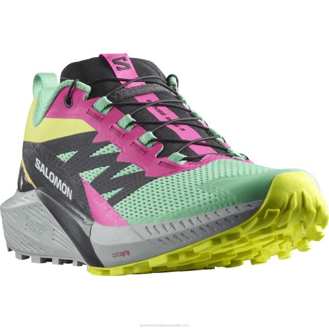 Women\'s Trail Running Shoes - Sense Ride 5 Martina Ltd V42L1502 Salomon Biscay Green/Phantom/Pink Glo - Salomon shoes