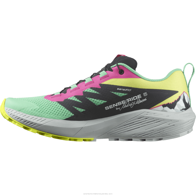 Women\'s Trail Running Shoes - Sense Ride 5 Martina Ltd V42L1502 Salomon Biscay Green/Phantom/Pink Glo - Salomon shoes