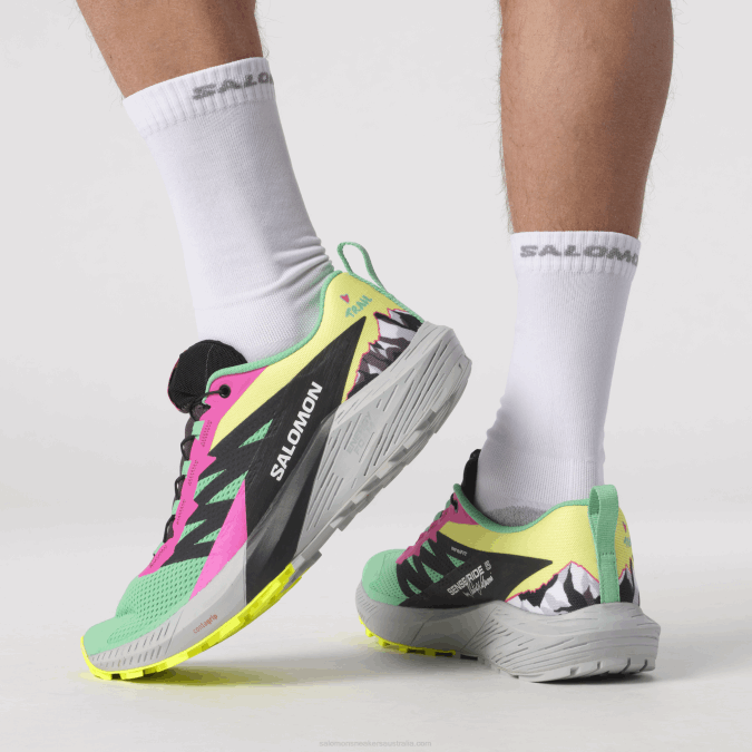 Women\'s Trail Running Shoes - Sense Ride 5 Martina Ltd V42L1502 Salomon Biscay Green/Phantom/Pink Glo - Salomon shoes