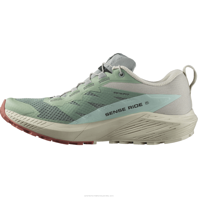 Women\'s Trail Running Shoes - Sense Ride 5 V42L1496 Salomon Lily Pad/Rainy Day/Bleached Aqua - Salomon shoes