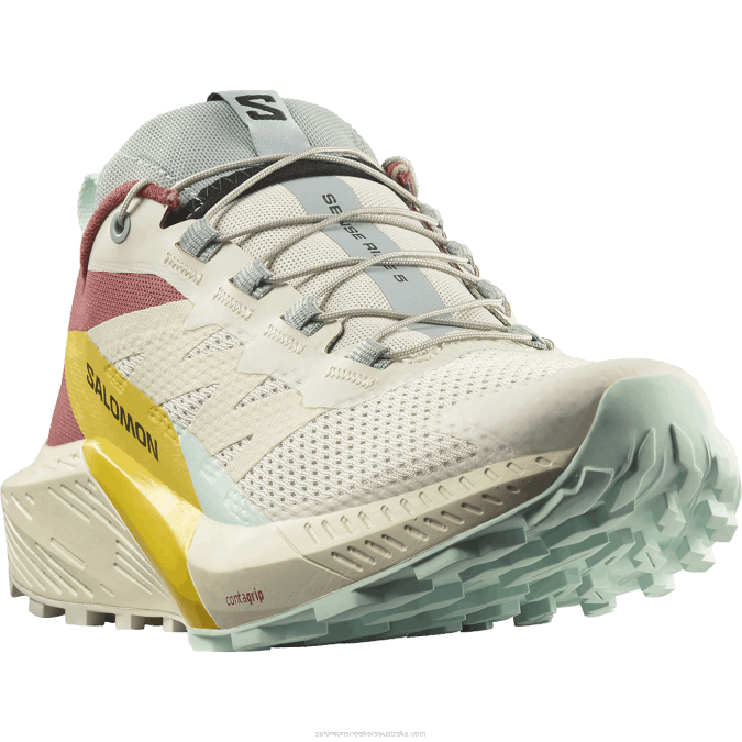 Women\'s Trail Running Shoes - Sense Ride 5 V42L1497 Salomon Rainy Day/Hot Sauce/Freesia - Salomon Australia