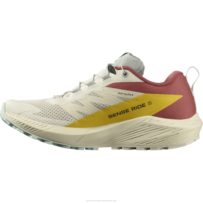 Women\'s Trail Running Shoes - Sense Ride 5 V42L1497 Salomon Rainy Day/Hot Sauce/Freesia - Salomon Australia