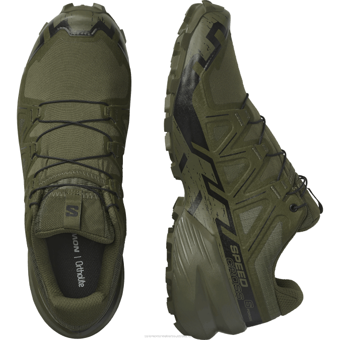 Women\'s Trail Running Shoes - Speedcross 6 Forces V42L803 Salomon Ranger Green/Black - Salomon shoes