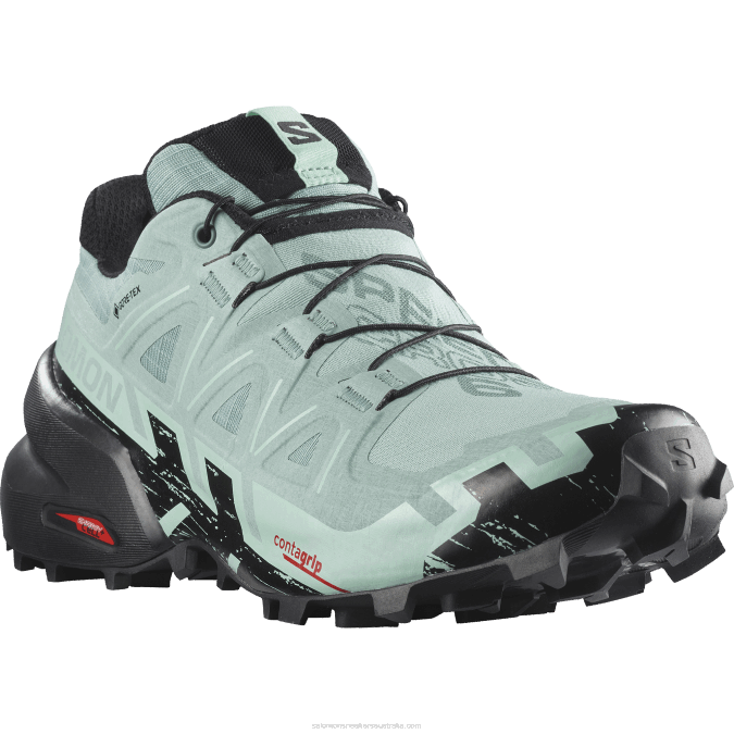 Women\'s Trail Running Shoes - Speedcross 6 Gore-Tex V42L1517 Salomon Aquifer/Black/Yucca - Salomon shoes