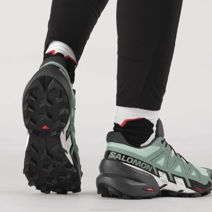 Women\'s Trail Running Shoes - Speedcross 6 V42L1505 Salomon Yucca/Ebony/White - Salomon shoes