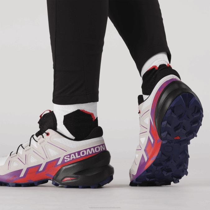 Women\'s Trail Running Shoes - Speedcross 6 V42L1506 Salomon White/Sparkling Grape/Fiery Red - Salomon Australia