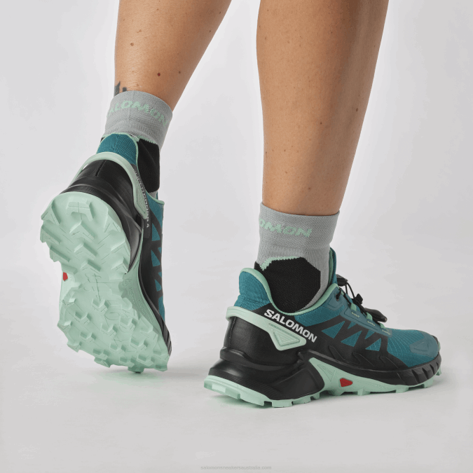 Women\'s Trail Running Shoes - Supercross 4 V42L1544 Salomon Harbor Blue/Black/Yucca - Salomon shoes