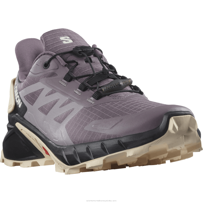 Women\'s Trail Running Shoes - Supercross 4 V42L1545 Salomon Moonscape/Black/Tender Peach - Salomon Australia