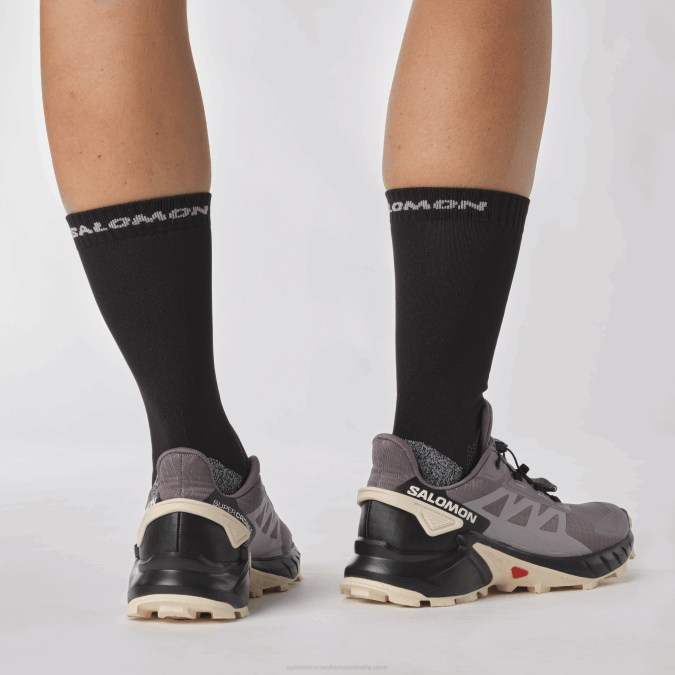 Women\'s Trail Running Shoes - Supercross 4 V42L1545 Salomon Moonscape/Black/Tender Peach - Salomon Australia