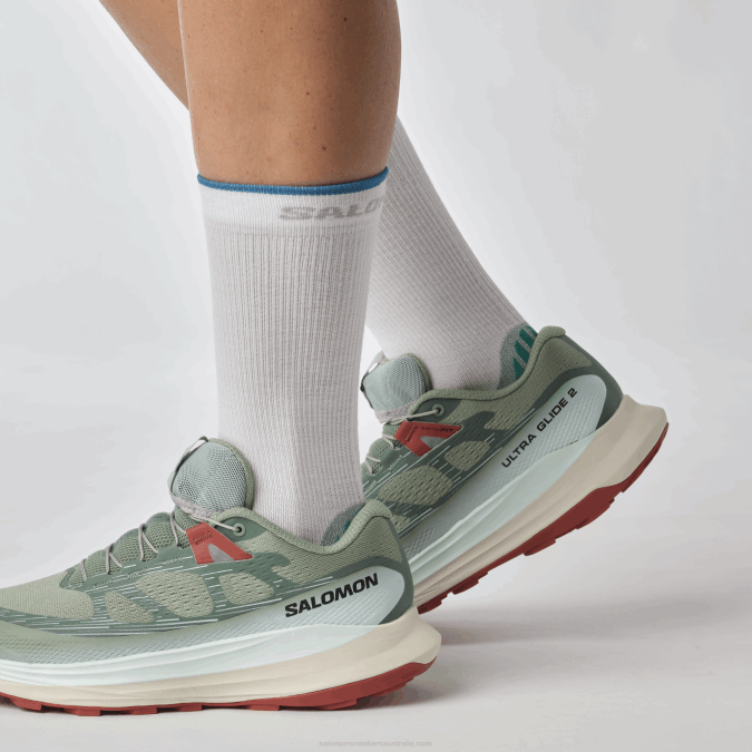 Women\'s Trail Running Shoes - Ultra Glide 2 V42L1489 Salomon Lily Pad/Bleached Aqua/Hot Sauce - Salomon sneakers Australia