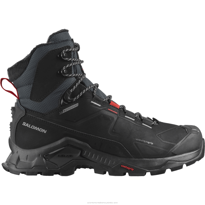 Women's Winter Boots - Quest Winter Thinsulate Clima Waterproof V42L785 Salomon Black/Goji Berry/Monument - Salomon Australia