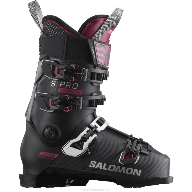 Women's On-Piste Boots - S/Pro Alpha 110 El V42L1027 Salomon Black/Cordovan/Silver - Salomon shoes