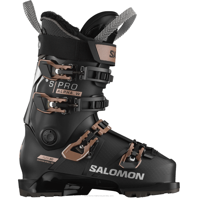 Women's On-Piste Boots - S/Pro Alpha 90 V42L1029 Salomon Black/Pink Gold Metallic/Silver - Salomon sneakers Australia